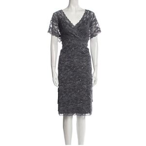Marina V Neck Midi Length Dress Size 20 - Grey -‎ NWT